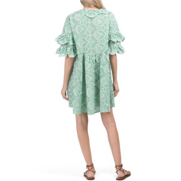 Maje Raberie Embroidered Eyelet Cotton Dress hold C - Picture 14 of 16